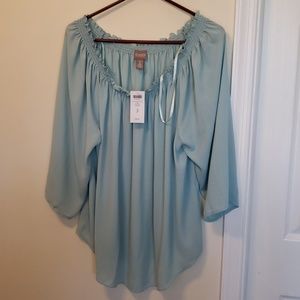 Chicos seafoam blouse NWT